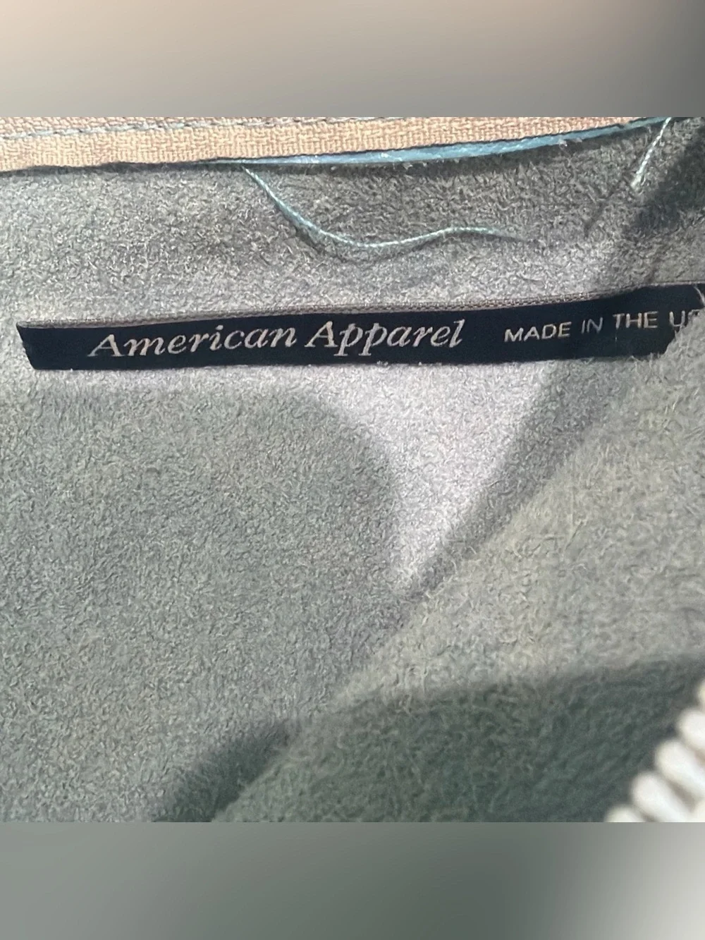 Vintage American Apparel Large Turquoise Leather Laptop Sleeve